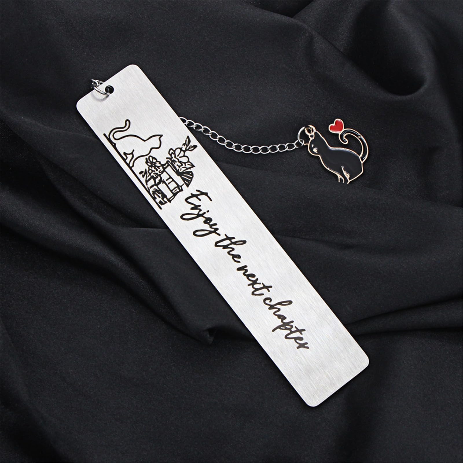 Amazon | ステンレススチール しおり チェーン しおり 猫